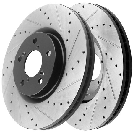 Motorbymotor MotorbyMotor Front Brake Rotors 300mm Drilled & Slotted 12040071(2Pack) BRF12040071BK